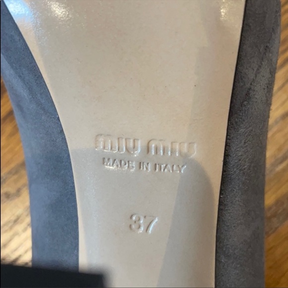 Miu Miu grey suede peep toe pump size 37 - Picture 4 of 5